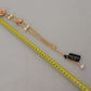 Gold Tone Floral Crystals Pink Embellished Necklace