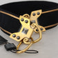 Elegant Gold Black Shoulder Bag Strap