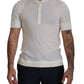 Elegant Off-White Silk Blend Crew Neck Tee