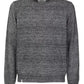 Melange Blue Crew Neck Cotton Blend Sweater