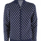 Chic High Collar Zip Sweater with Polka Dot Accent