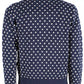 Chic High Collar Zip Sweater with Polka Dot Accent