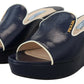 Royal Blue Chic Wedge Sandals