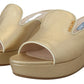 Elegant Gold Leather Wedge Sandals
