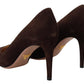 Elegant Suede Leather Heel Pumps