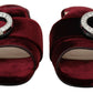Elegant Bordeaux Velvet Flats