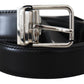 Elegant Black Calf Leather Belt