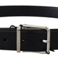 Elegant Black Calf Leather Belt