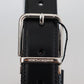 Elegant Black Calf Leather Belt