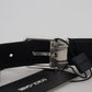 Elegant Black Calf Leather Belt