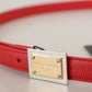 Genuine Leather Red Statement Belt