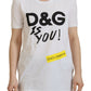 Chic White Cotton Logo Tee
