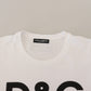 Chic White Cotton Logo Tee