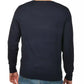 Navy Blue Viscose V-Neck Sweater – Timeless Elegance