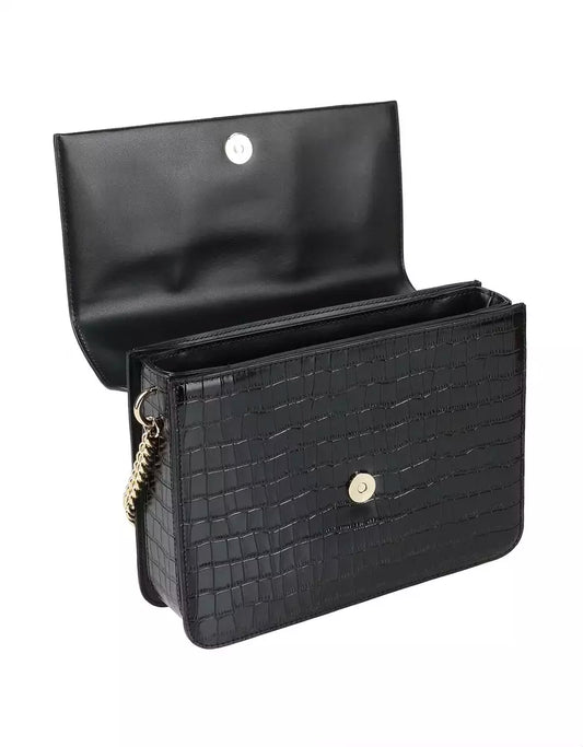 Chic Croco Pattern Calfskin Shoulder Bag