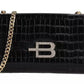 Chic Croco Pattern Calfskin Shoulder Bag