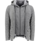 Elegant Linen Bomber Jacket with Detachable Hood