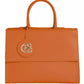 Chic Calfskin Button-Closure Handbag