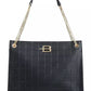 Elegant Leather Chain-Strap Shoulder Bag