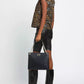 Elegant Leather Chain-Strap Shoulder Bag