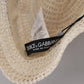 Elegant Beige Bucket Hat with Blue Bow Accent