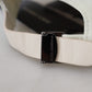 Elegant White Cotton Blend Baseball Hat