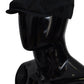 Elegant Black Cotton Newsboy Cap