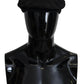 Elegant Black Linen-Blend Newsboy Hat