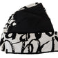 White Printed Nylon Women Winter Beanie Cap Hat