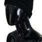 Black Virgin Wool Women Winter Beanie Cap Hat
