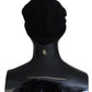 Black Virgin Wool Women Winter Beanie Cap Hat