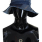 Elegant Patchwork Bucket Hat in Blue Cotton