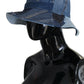 Elegant Patchwork Bucket Hat in Blue Cotton