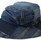 Elegant Patchwork Bucket Hat in Blue Cotton