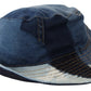 Elegant Patchwork Bucket Hat in Blue Cotton