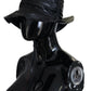 Black Quilted Faux Leather Women Bucket Cap Hat