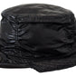 Black Quilted Faux Leather Women Bucket Cap Hat