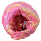 Elegant Pink Puffer Windproof Hat
