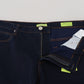Elegant Dark Blue Straight Fit Denim