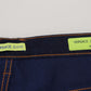 Elegant Dark Blue Straight Fit Denim