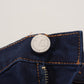 Elegant Dark Blue Straight Fit Denim