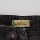 Stylish Gray Corduroy Denim Jeans