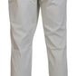 Elegant Ivory Straight-Fit Denim Jeans