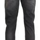 Elegant Gray Slim Fit Denim Jeans