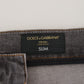 Elegant Gray Slim Fit Denim Jeans