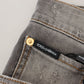 Elegant Gray Slim Fit Denim Jeans
