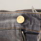 Elegant Gray Slim Fit Denim Jeans