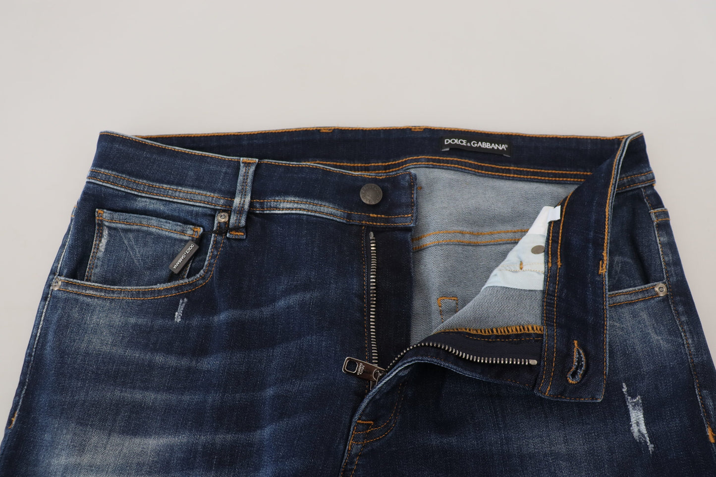 Elegant Slim Fit Italian Denim Jeans
