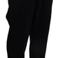 Sleek Black Cotton Blend Joggers