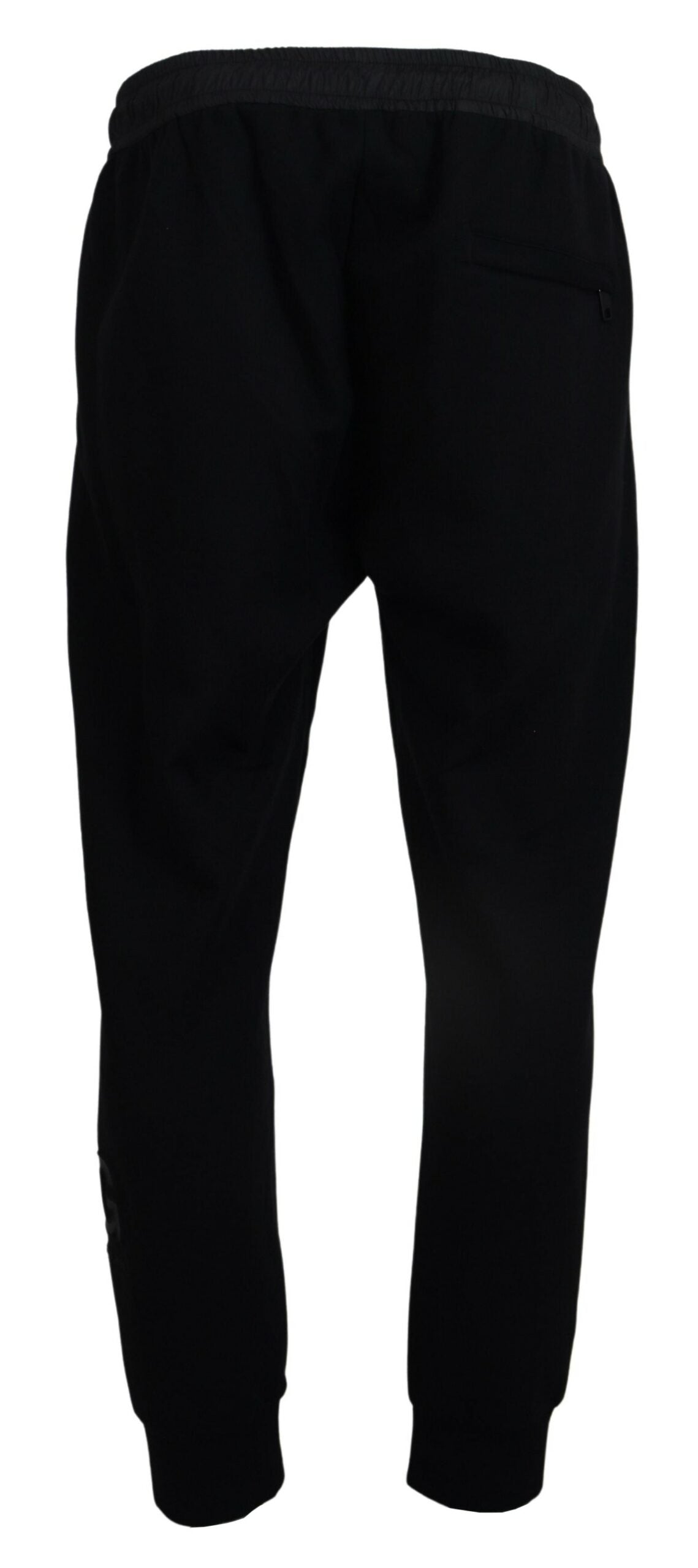 Sleek Black Cotton Blend Joggers